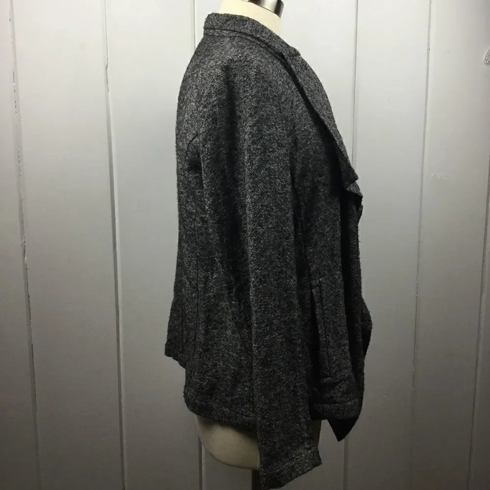Eileen Fisher Black White Waterfall Cardigan S - Picture 8 of 10